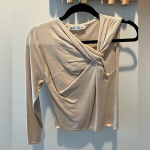 Zara One Shoulder Knit Top
